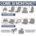 Coprisedili Auto Modello Universali Ls06 Kit Anteriore E Posteriore Fodere Sedili Utilitarie Medie Piccole No Suv